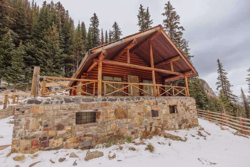 The Lake Agnes Tea House, closed for the winter months