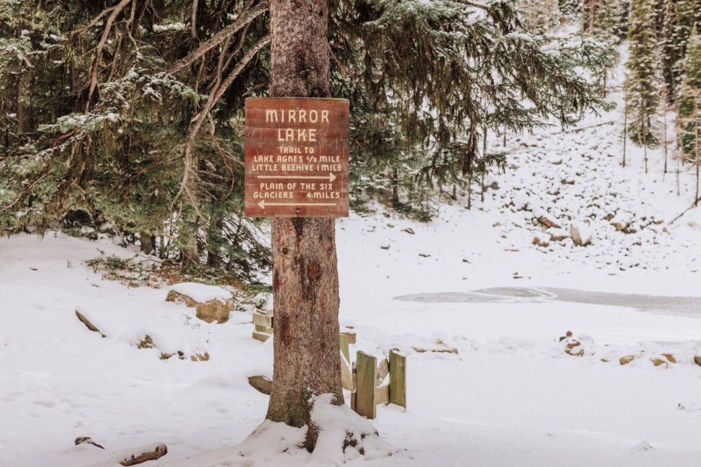 The sign at Mirror Lake