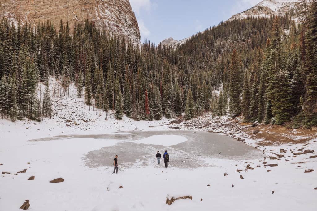 Mirror Lake, partially frozen