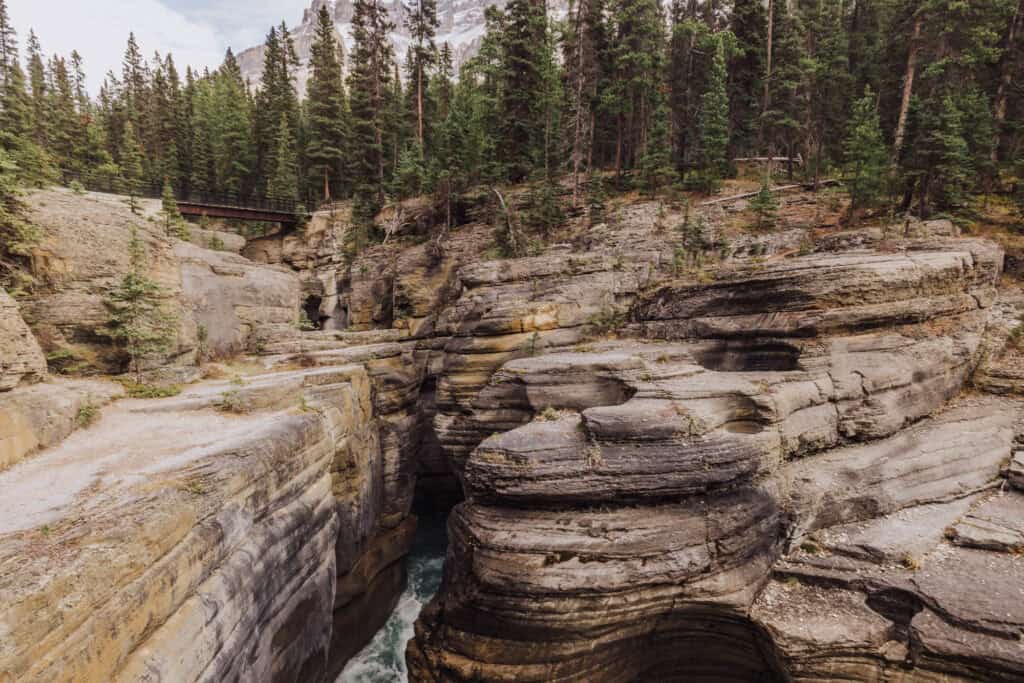 The gorge at Mistaya Canyon in Jasper National Park