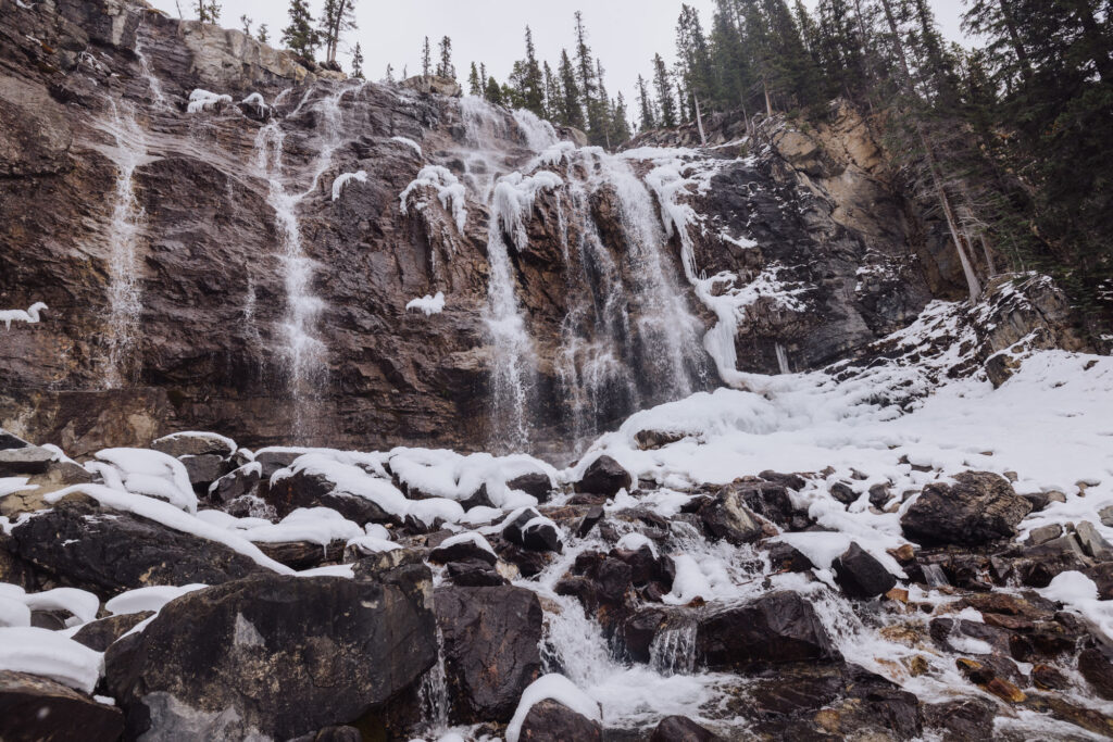 Tangle Creek Falls, along the Icefields Parkway in Alberta, Canada