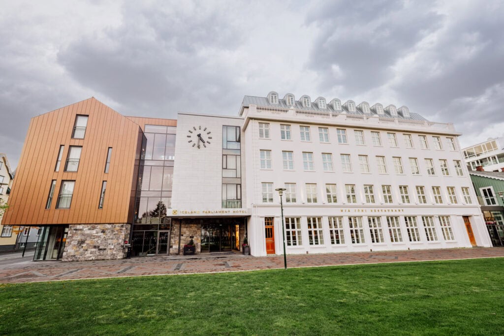 The exterior of the Iceland Parliament Hotel