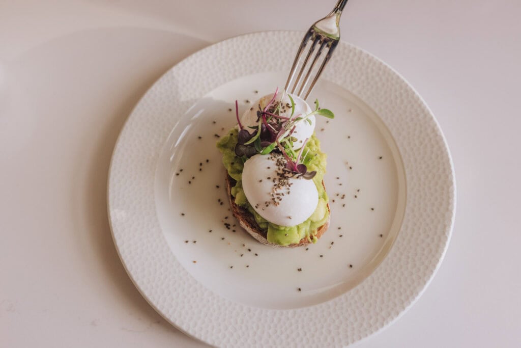The egg avocado from the Hja Joni restaurant in the Parliament Hotel