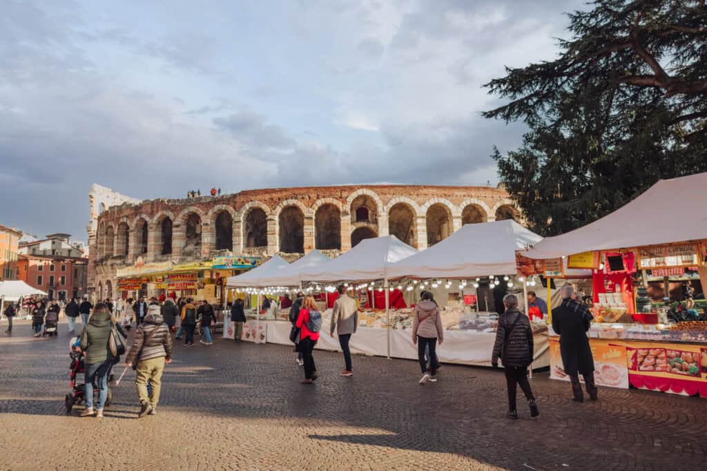 The Verona arena at Christmas