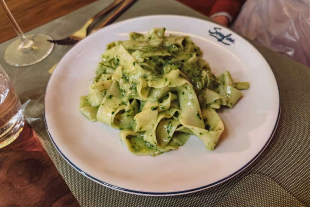 Homemade pasta from a cooking class in Venice