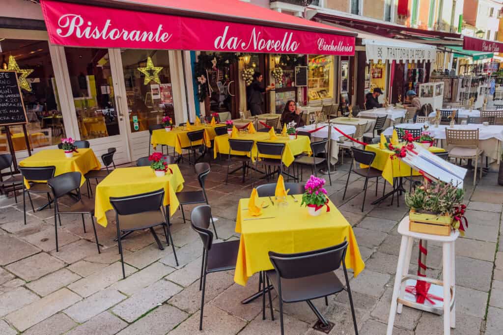 An outdoor cafe on Burano