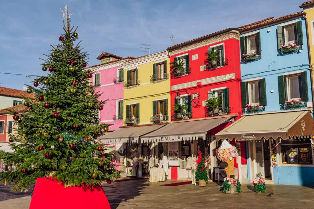 Christmas tree in Burano, Italy