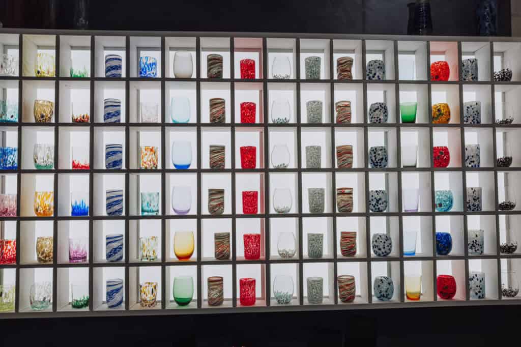 Murano glass on display