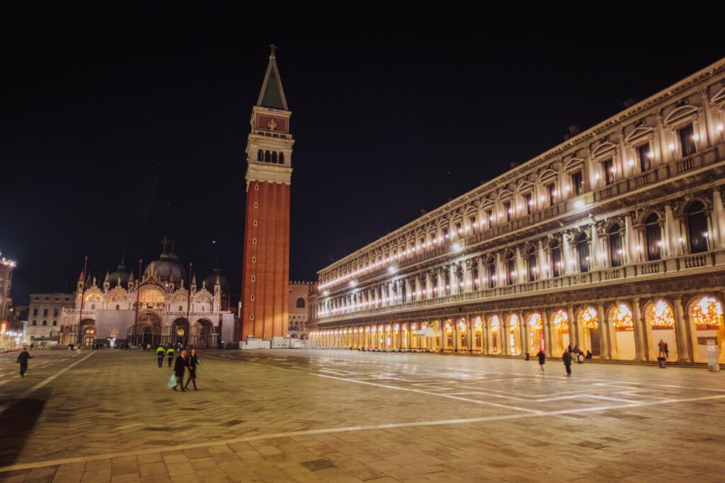 Saint Marks Square, in the heart of Venice in winter