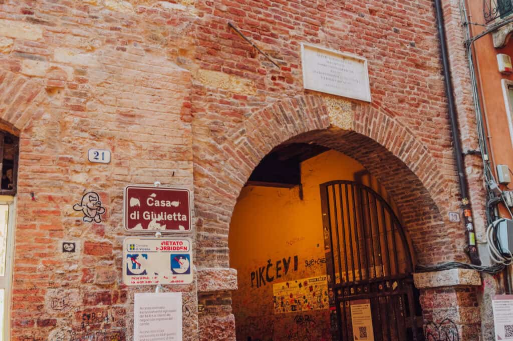 The entrance to Juliet's home in Verona