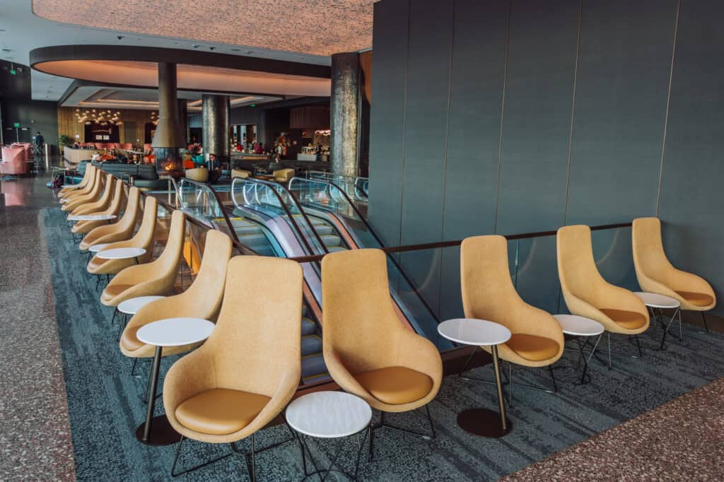 Entering the sky lounge in the B gates