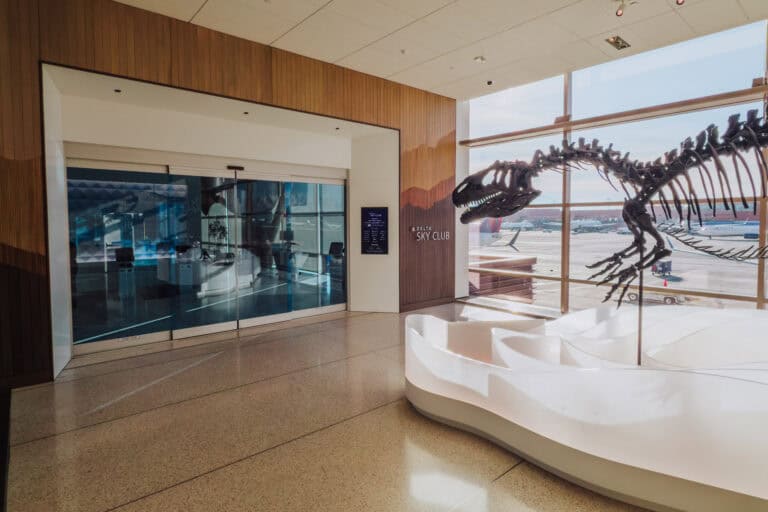 The entrance of the Delta Sky Lounge in Salt Lake City