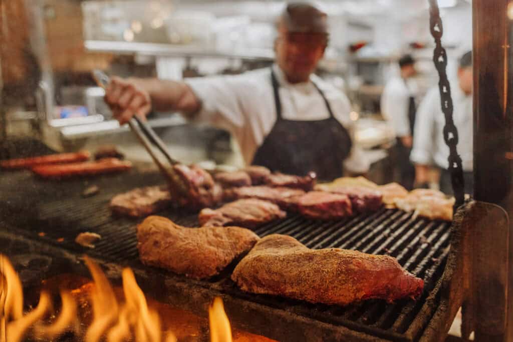 Santa Maria style bbq over an open flame
