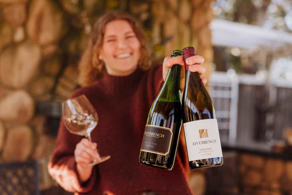 Wine tasting manager Jordyn English at Riverbench in the Santa Maria Valley