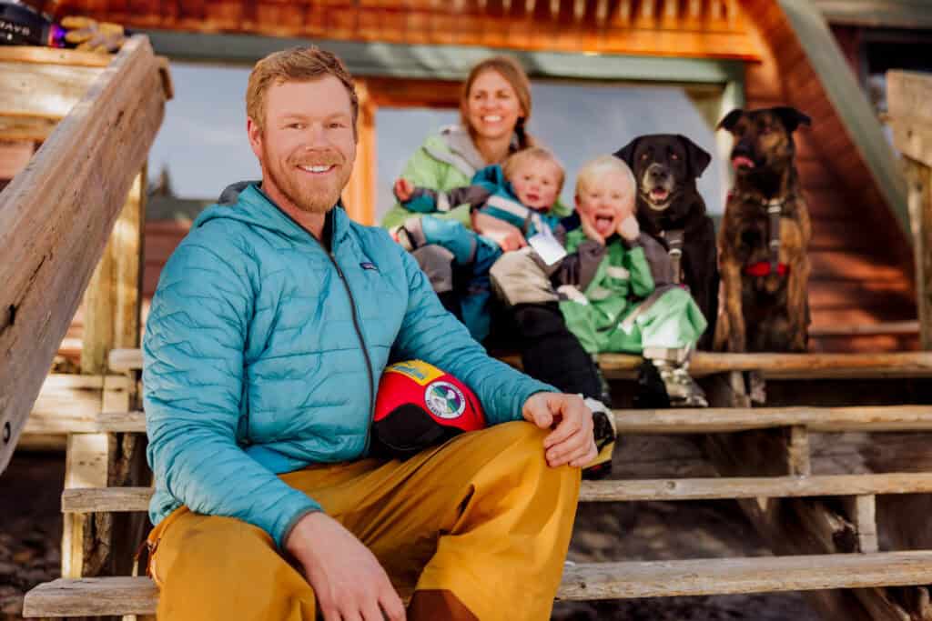 Teton Pass owner Chuck Hlavac and his family a the lodge