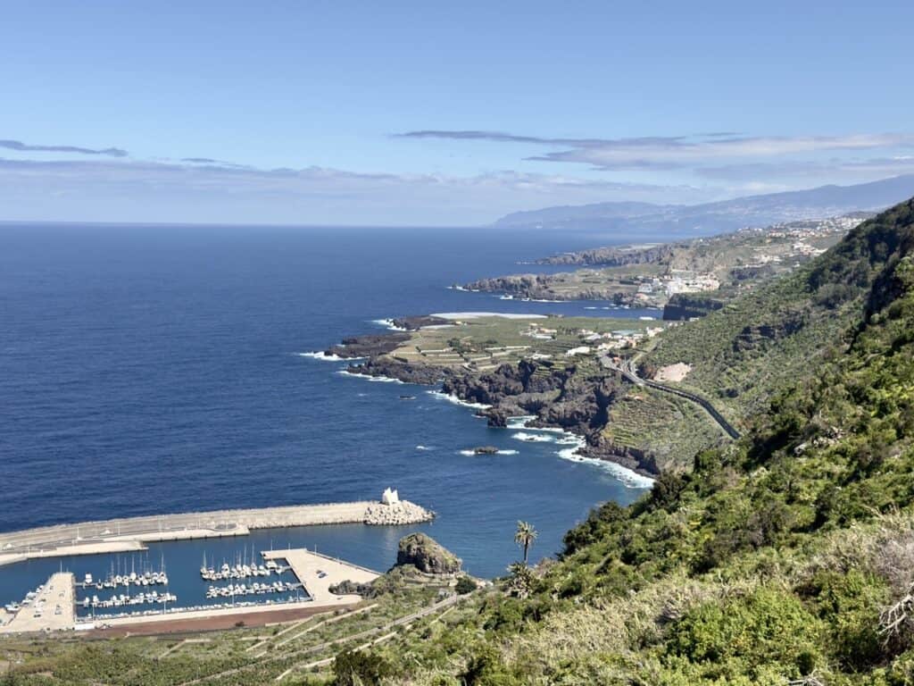 Coastal views over Garachico on the hike to San Juan del Reparo