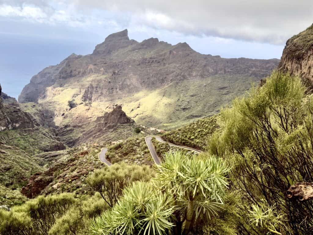 The narrow road through the mountains on the drive to Masca