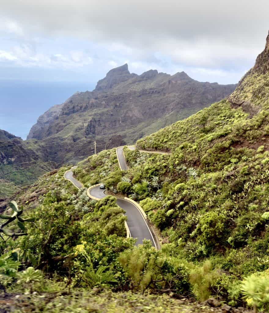 A winding road through Tenerife on the Canary Islands