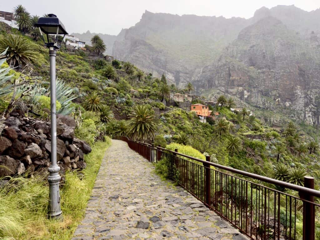 The walking path in the village of Masca
