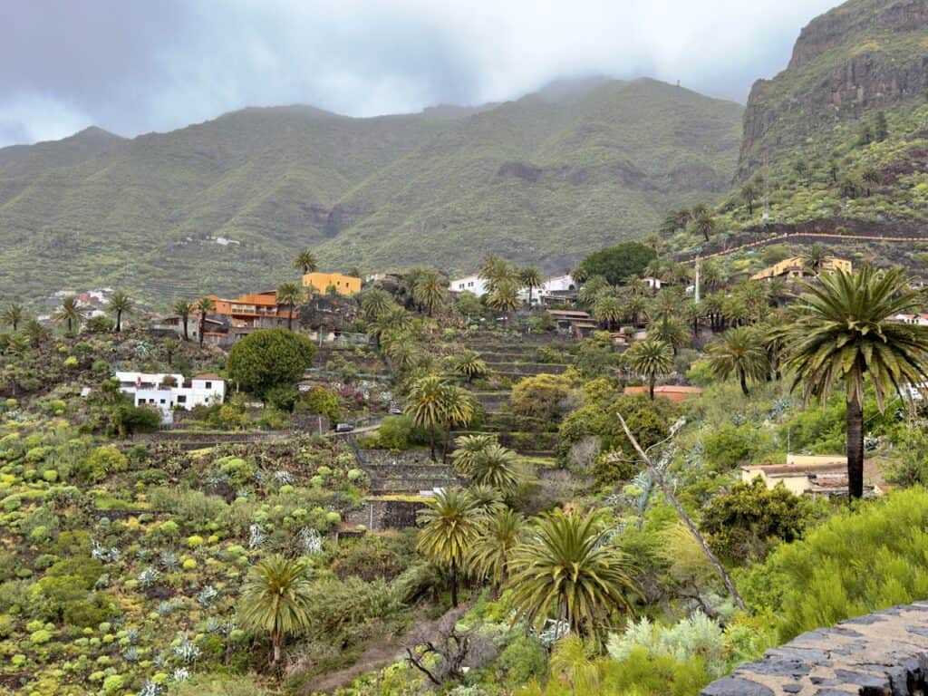 The terraced hillside in the village of Masca on Tenerife