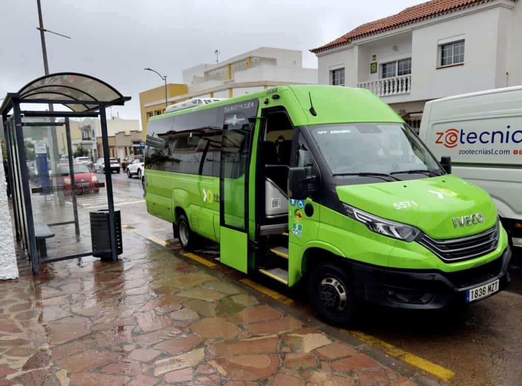 The bus 355 from Santiago del Teide to Masca