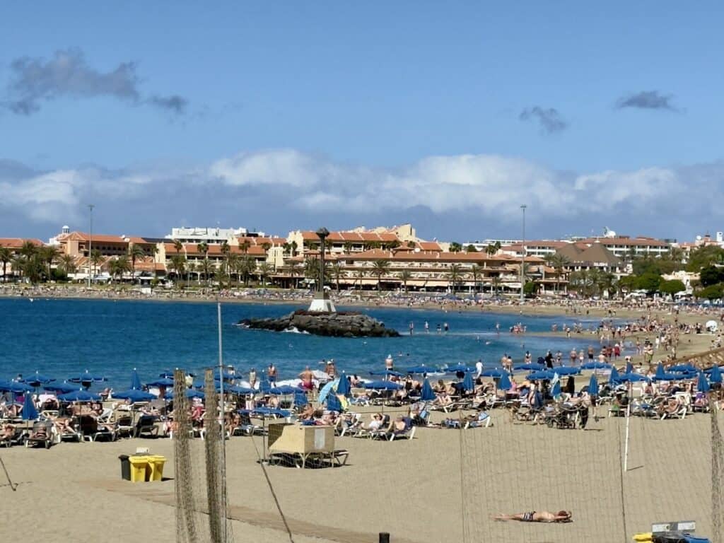 The beach at Los Christianos on Tenerife