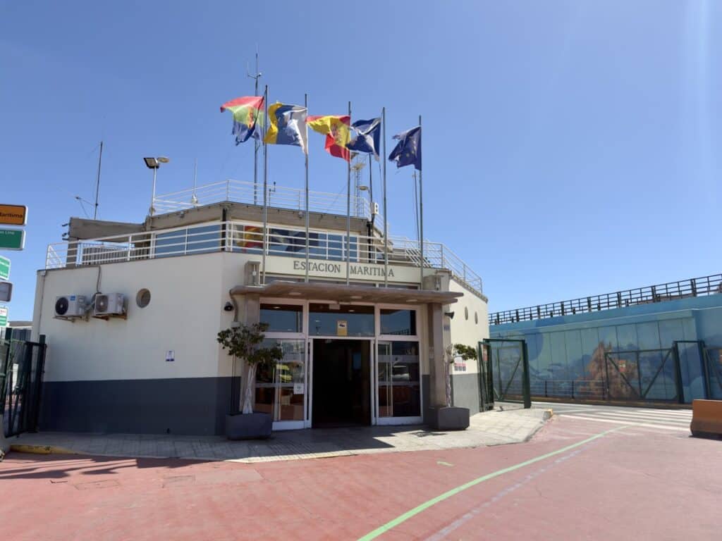 The ferry dock in the Canary Islands