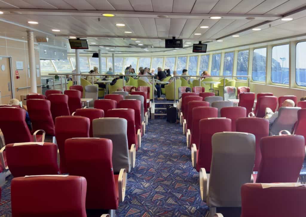 Seating onboard an Armas ferry between Tenerife and another of the Canary Islands