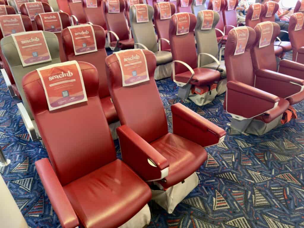 Seating on the Armas ferry in the Canary Islands