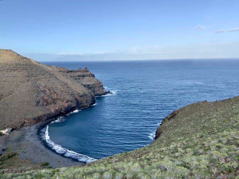 A view of the coast from La Gomera, one of the Canary Islands you can take a ferry to
