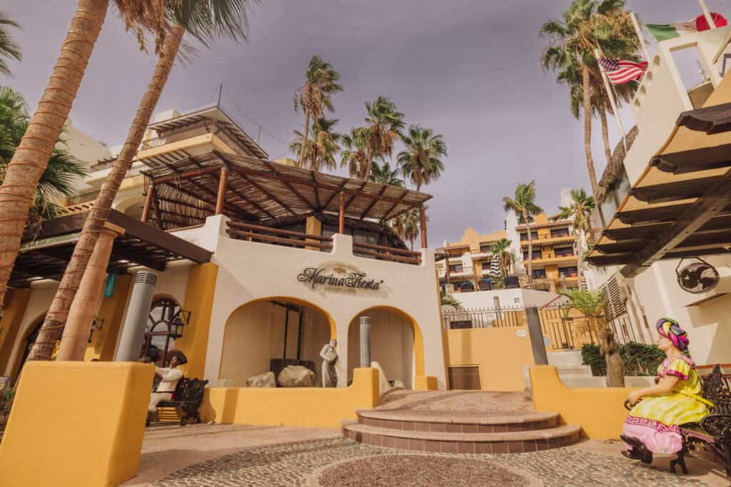 The entrance to Marina Fiesta resort in Cabo