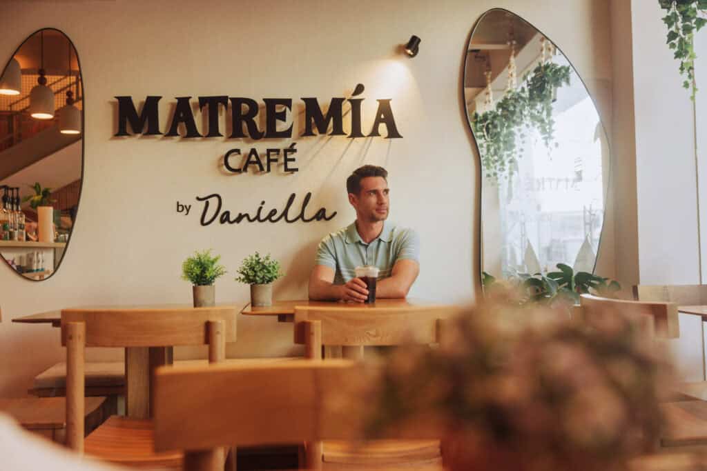 Jared Dillingham at a cafe in Bucerias, a nice day trip from Puerto Vallarta