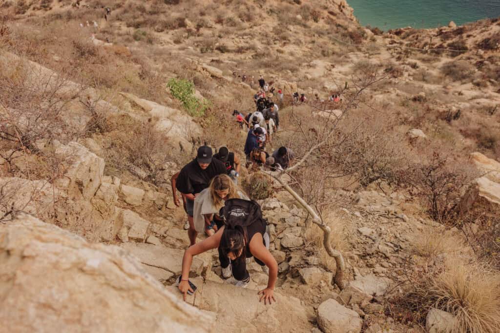 Hiking up Mt. Solmar on the trail