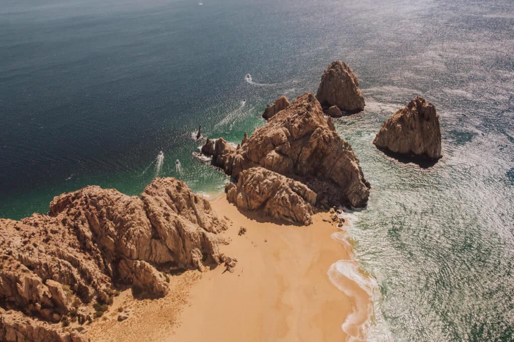 The view of Lovers Beach in Cabo