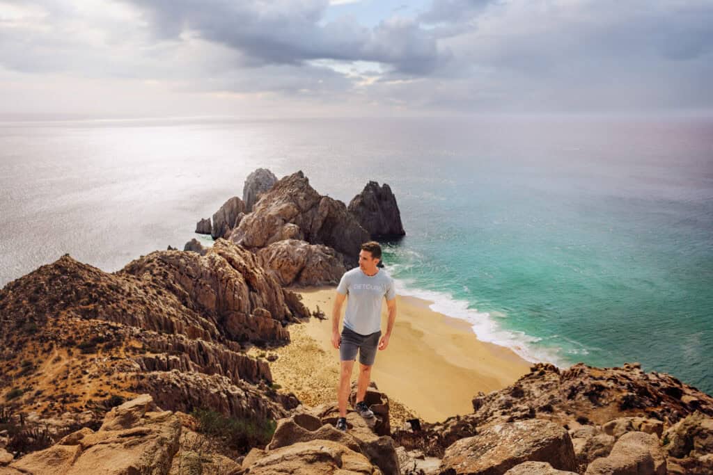 Jared Dillingham on Mt. Solmar during the Hike with Dogs in Cabo San Lucas