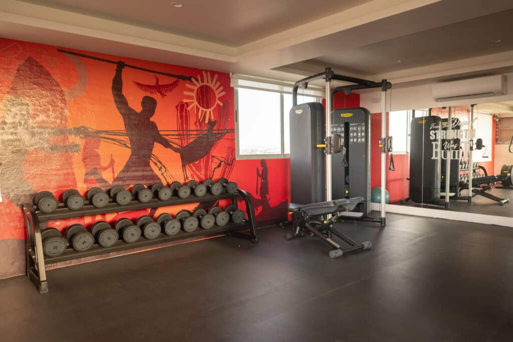 The rooftop gym at Kadun