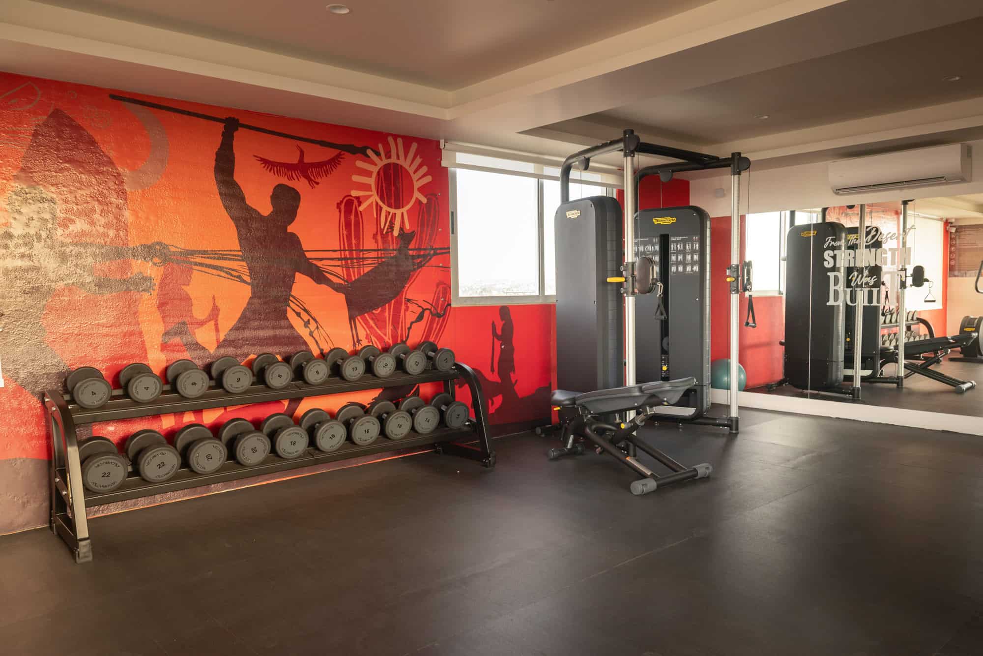 The rooftop gym at Kadun