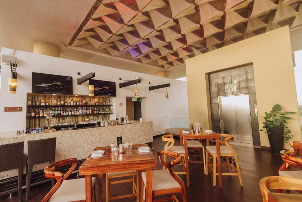 The entrance to Insu, a rooftop restaurant in Nuevo Nayarit