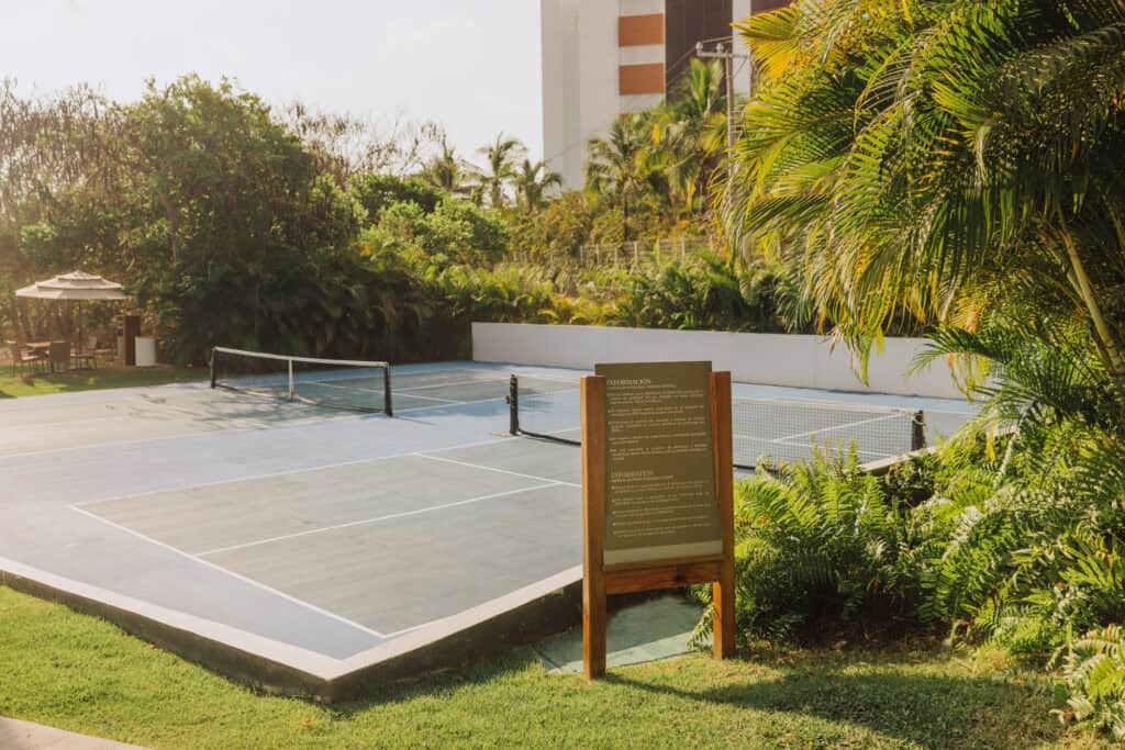 the pickleball court at Marival