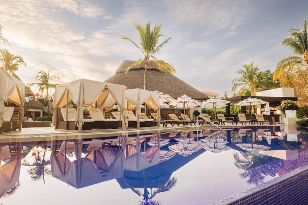 One of the pools at Marival Distinct, near the Mozzamare Beach Club