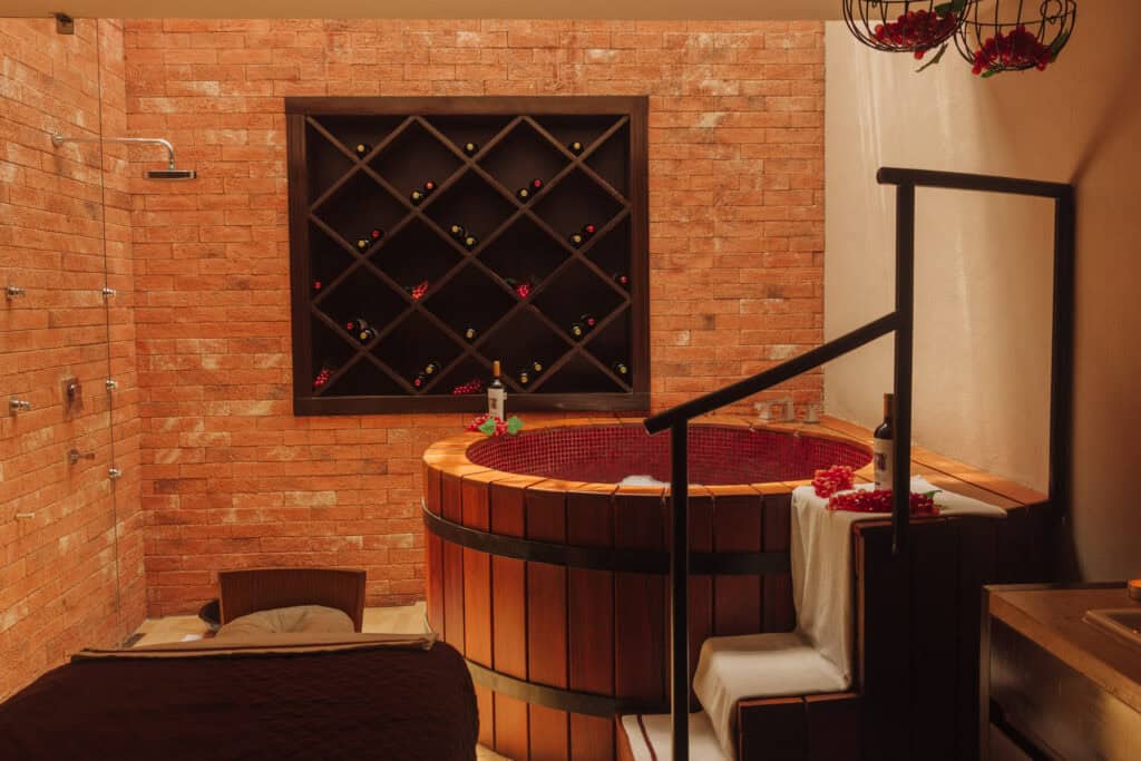 The Italian themed spa treatment room at Melange World Spa