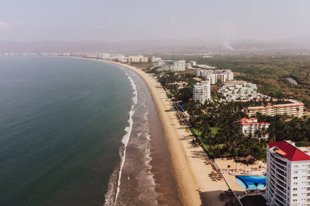 A view of the Mexican Riviera near Nuevo Nayarit, and all of the resorts north of Puerto Vallarta
