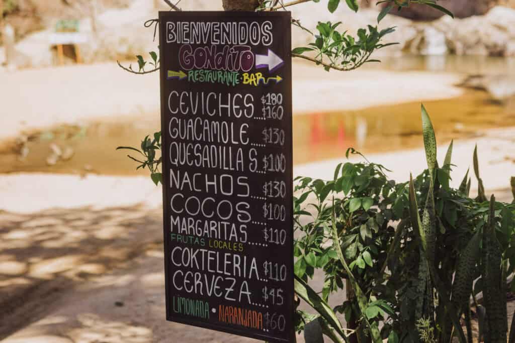 The cocktail menu in Quimixto