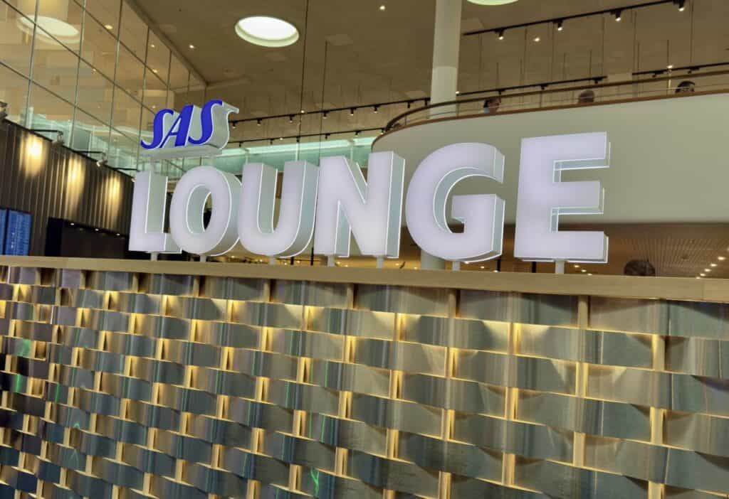 the SAS airline lounge at Copenhagen's airport