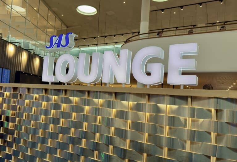 the SAS airline lounge at Copenhagen's airport