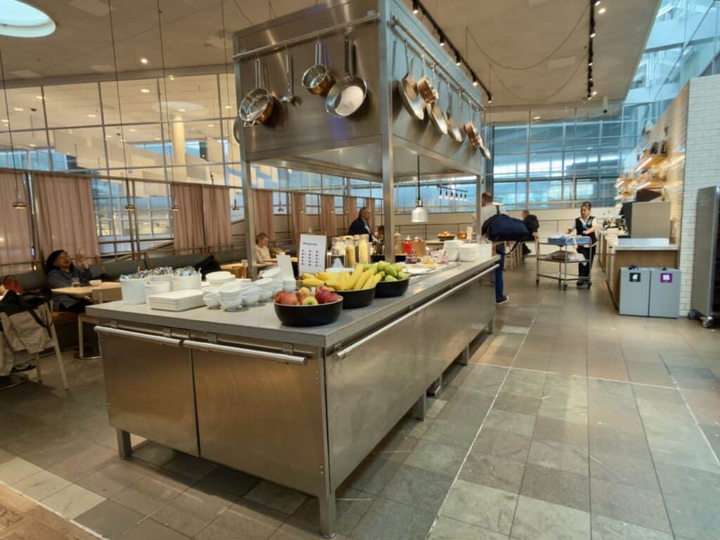 The food in the Copenhagen airport lounge