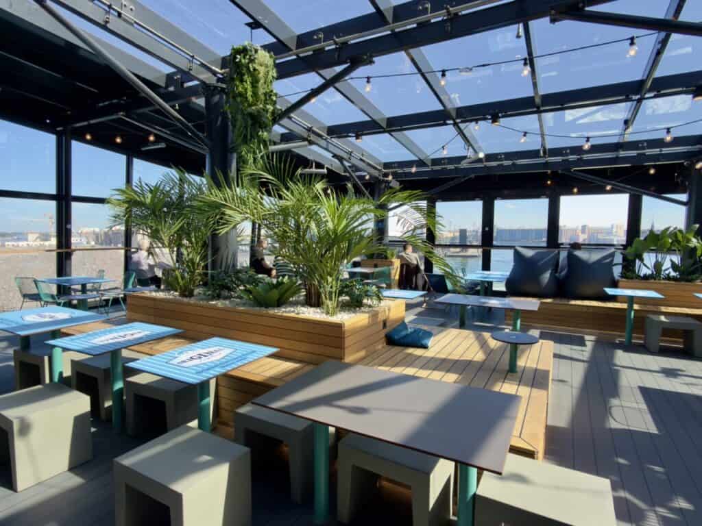 The open air bar on the Tallink Silja Ferry
