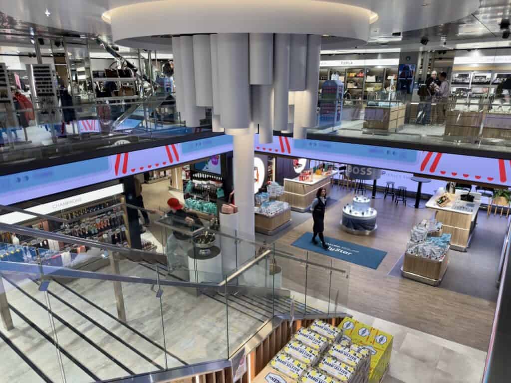 The duty free shopping onboard the Tallink Silja Line ferry