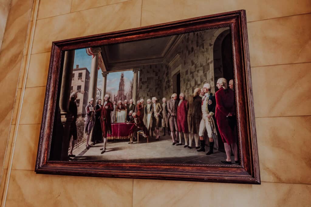 George Washington took the oath of office at Federal Hall in New York City