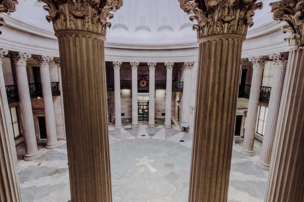 Inside Federal Hall in NYC